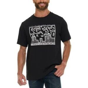 Keith Haring Men's S Dance On The Lower East Side Graphic T-Shirt Black L1301